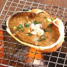 Grilled rich crab miso shell