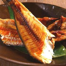 Atka mackerel dried overnight and grilled