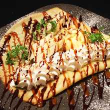 caramel chocolate crepe