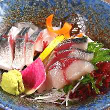 Raw mackerel sashimi or grilled raw mackerel sashimi