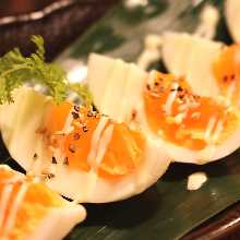 Boiled egg with mayonnaise