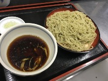 Buckwheat noodles dipped in a broth