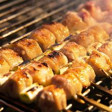 Grilled chicken skewer