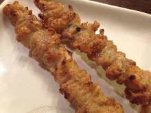 Chicken skin skewer