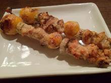 Grilled skewered chicken entrails