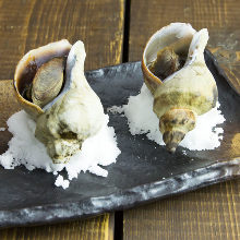 Grilled live whelk