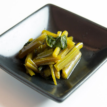 Pickled wasabi leaf