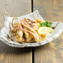 Fried squid legs