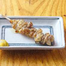 Chicken skin skewer