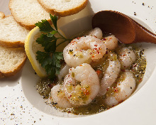 Marinated shrimp in olive oil