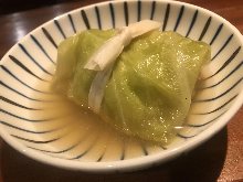 Stuffed cabbage rolls (a type of oden)