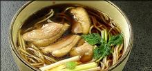 Buckwheat noodles with roasted duck