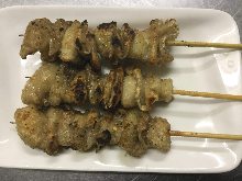 Chicken skin skewer