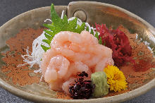 Ama ebi (pink shrimp) sashimi