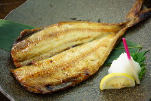 Salted and grilled Atka mackerel