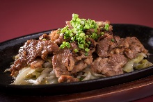 Mongolian mutton barbecue ("Jingisukan"), teppanyaki-style