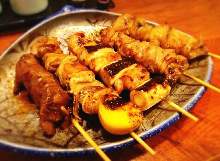 Assorted grilled chicken skewers, 5 kinds