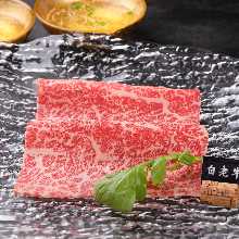 Grilled beef sirloin shabu-shabu