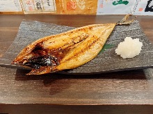 Charcoal grilled opened mackerel