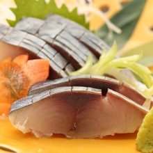 Japanese pickled mackerel sashimi