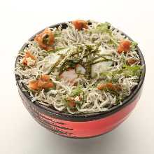 Boiled whitebait rice bowl