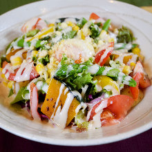 Caesar salad with slow-poached egg