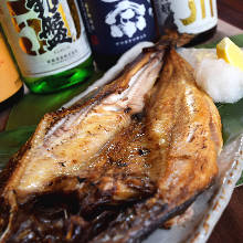 Salted and grilled Atka mackerel