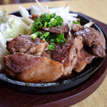 Mongolian mutton barbecue ("Jingisukan"), teppanyaki-style