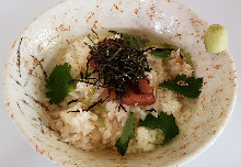 Ume chazuke (plum and rice with tea)