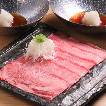 Grilled beef tongue shabu-shabu