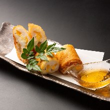 Shrimp and cheese spring roll sticks