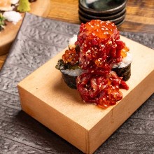 Beef and Salmon Roe Roll Sushi