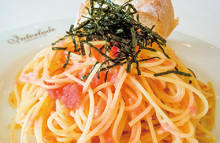 Fresh cod roe spaghetti