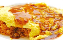 Fluffy omelet rice