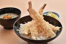 Shrimp tempura rice bowl