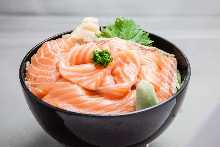 Salmon rice bowl