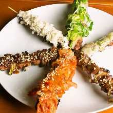 Grilled lamb skewer