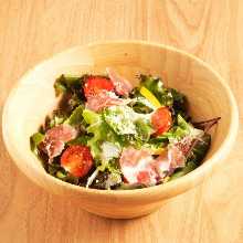 Lamb ham and sheep's milk cheese salad