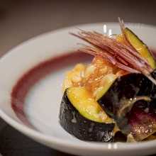 Mizu Nasu (Fresh Water Eggplant) with Mustard Vinegar Miso