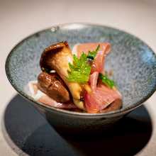 Marinated King Oyster Mushrooms with Prosciutto