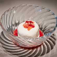 Strawberry Creme d'Anjou - Light and creamy French-style strawberry dessert.