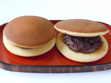 Dorayaki (two pancakes with red bean paste in between)