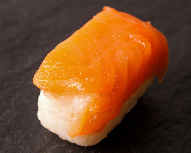 Cheesy aburi salmon nigiri
