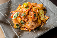 Stir-fried pork with kimchi