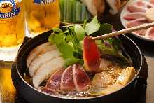 Duck and wheat starch sukiyaki