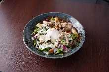 Caesar salad with slow-poached egg