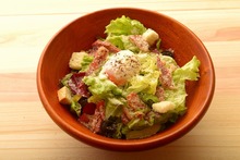 Caesar salad with slow-poached egg