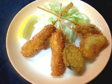 Assorted fried cutlet skewers, 5 kinds