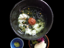 Ume chazuke (plum and rice with tea)