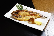 Salted and grilled Atka mackerel